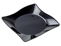 WNA PROFILES 20-COUNT Wave Shaped Square Plate, 8", Black.