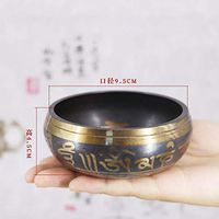 Copper Bowl - Tibetan Sing Bowl Nepalese Buddhist Chanting Yoga Meditation Sound Therapy Copper Religion Craft - Bamboo Cups Bowls Plates Bowls Plates Music Therapy Bowl Tibetan Thomas N