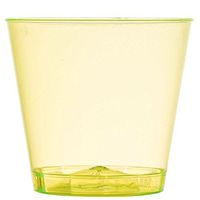 Fineline Quenchers 401-Y 1 oz. Neon Yellow Hard Plastic Shot Cup - 2500/Case
