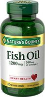 Nature's Bounty Fish Oil 1200 mg Omega-3, Heart Health, 200 Rapid Release Softgels