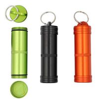 REAL SIC 3-Inch Keychain Pill Holder, Discreet Waterproof Medicine Container Key Ring - Premium Aluminum Case with Convenient Top & Bottom Open Design for Camping, Festivals, Hiking & Outdoors (Multi)