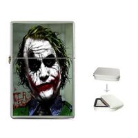 Why So Serious Joker Bat-man Flip Top Cigarette Lighter + free Case Box BM17 Oil Lighter