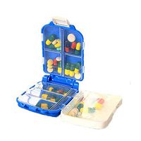 Pill Box Foldable Compact Pill Case 8 Compartment Airtight Dustproof DampProof Daily Travel Medicine Portable Pill Organizer