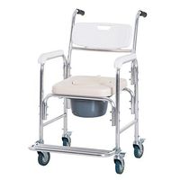 Commode Wheelchair Shower Toilet Personal Assist Mobility Waterproof Transport w/Detachable Bucket & Seat with Ebook