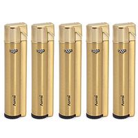 5 Packs AOMAI Windproof Jet Torch Butane Gas Flame Visible Fuel Tank Cigar Cigarette Lighter Gold
