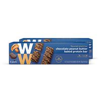 WW Chocolate Peanut Butter Baked Protein Bar - High Protein Snack Bar, 3 SmartPoints - 2 Boxes (12 Count Total) - Weight Watchers Reimagined