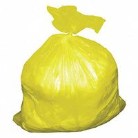 Trash Bags, 55 gal, Yellow, LLDPE, PK50