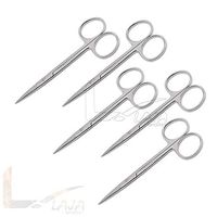 LAJA Imports Iris Micro Lab Scissors, Fine Point Straight Pack of 5
