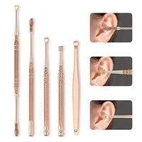 Yionloe Durable Portable With LED Light Ear Pick Spoon Set Ear Cleaner Tool Eyeliner Brushes