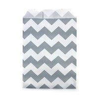 Dress My Cupcake DMC52369 Chevron Party Favor Bags44; Gray44; Pack of 96