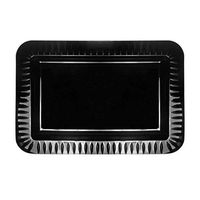Party Essentials N791241 Elegance Hard Plastic Appetizer Plates, 5" x 7", Black (Case of 420)