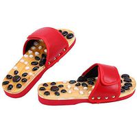 JYDAN Acupressure Foot Massager Slippers Cobblestone Acupuncture Reflexology for Women Men,Red,40