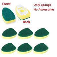 Leah Daly hht Refills Heads Heavy Duty Brush Replacement Sponge Dish Wands Pads for Kitchen Cleaning, Green