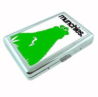 Munchies R1 Hip Silver Cigarette Case Id Holder Metal Wallet 4" X 2.75" RFID Protection