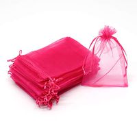 Dealglad 50pcs Drawstring Organza Jewelry Candy Pouch Christmas Wedding Party Favor Gift Bags (3.5x4.5", Rose)