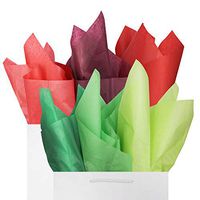 Christmas Tissue Paper Red & Green Gift Wrap 60 Sheets Forest Green Burgundy Solid Colors Value Pack, Premium Quality Recyclable Bulk, 26” x 20”, for DIY Art Craft by BllalaLab