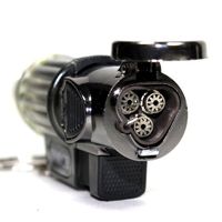 Smoke Transparent Triple Jet Flames with Hands Free Flame Lock Refillable Butane Torch Lighter 3 Inch