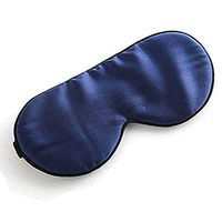 Silk Sleep Mask Eye Mask for Sleeping Blindfold with Elastic Headband, Soft Smooth Large Eye Cover for Women Men Kids Shift Workers, Blue