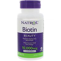 Natrol Biotin Beauty Tablets, Promotes Healthy Hair, Skin and Nails, Helps Support Energy Metabolism, Helps Convert Food Into Energy, Maximum Strength, 10,000mcg, 100 Count (Pack of 1)