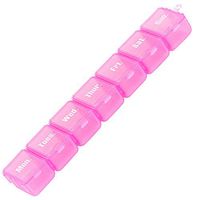 YINGGG Mini Portable Weekly Pill Box 7 Days Detachable Medicine Storage Creative Pill Dispenser Vitamin Compartment (Pink)