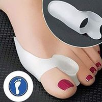 Makeouq Toe Support 2-Piece Gel Finger Stretcher and Straightener Joint Protector Thumb valgus Protector Bunion Regulator