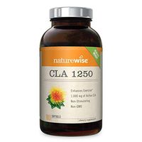 NatureWise CLA 1250, High Potency, Natural Weight Loss Exercise Enhancement | Increase Lean Muscle Mass, Non-Stimulating | Non-GMO, Gluten-Free, & 100% Safflower Oil [2 Month Supply - 180 Count]