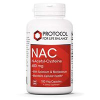 Protocol For Life Balance - NAC (N-Acetyl Cysteine) 600 mg - Glutathione Precursor That Maintains Cellular Health, Supports Liver and Lung Function and Immune System Function - 100 Veg Capsules
