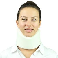 Vive Neck Brace - Foam Cervical Collar - Vertebrae Whiplash Wrap Aligns and Stabilizes Spine - Adjustable Spinal Support Can Be Used While Sleeping and Relieves Pain, Pressure (White)