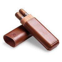 CIGARLOONG Cigar Case Built-in Cedar Wood for Portable Humidor 2 Tubes