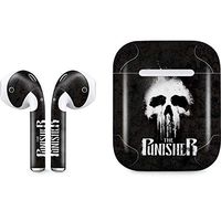 Skinit Decal Audio Skin for Apple AirPods with Wireless Charging Case - Officially Licensed Marvel/Disney The Punisher White Skull Design