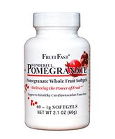 Wonderful Pomegranate Softgels by FruitFast - 100% Pomegranate Concentrate Supplement - 60 Count - Non-GMO and Gluten Free - Promotes Healthy Cardiovascular Function