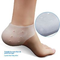 Silicone Gel Cracked Heel Protector Foot Cushion Pad Heel Liner Cracked Feet Protectors Cracked Feet Moisturing Foot Care Protector (M, White)