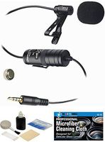 External Lavalier Microphone with 20' audio cable + Accessory Bundle for Canon VIXIA HF R500-R600-R700-R800 HD Video Camcorder