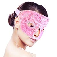 Ice Face/Eye Mask for Woman Man, Hot/Cold Eye Patch Blinder Reusable Gel Beads Ice Mask,Hot Cold Therapy Packs Bag for Facial Pain,Sleeping,Swelling,Migraines, Headaches,Stress Relief[Pink]