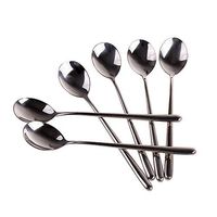 UZZO 4 Pieces, Long-handled - High Quality Korean Stainless Steel Rice Spoon/Soup Spoon/Wonton Soup Spoon/Coffee Spoon- Length of 21CM/ 8.3Inch