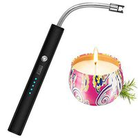 Candle Lighter, Electric Arc Lighter USB Rechargeable Long Lighters Wand Flexible for Candles Camping Cooking BBQs Grill Fireworks (Black)