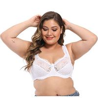 Theoylos Womens Bra Sexy Lace Bralette Ultra-Thin Breathable Underwear Ladies Large Size Sports Bra Seamless Bra White