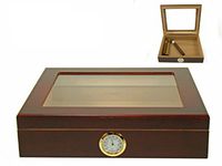 Humidor hold 25 cigars - hygrometer - glass top