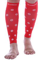 Doc Miller Calf Compression Sleeve - Polka Dots 1 Pair 20-30mmHg Support Running Recovery Shin Splints Varicose Veins (Redwhite, X-Large)