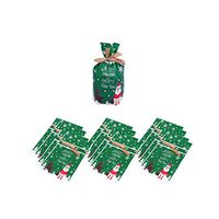 UPKOCH 50pcs Christmas Drawstring Candy Bags Cellophane Bags Gift Treat Cookie Pouch Goody Bags Christmas Favor Supplies