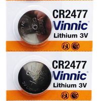 Vinnic CR2477 3V Lithium Cell 2 Batteries EXP. 2028