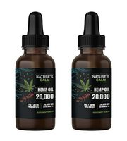(2-Pack : 20,000mg Each) Hemp Oil Drops for Pain & Stress Relief - 20,000mg of Organic Hemp Extract Supplement - Made in USA