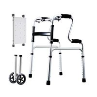 Rolling Walkers Walker, Elderly Disabled, Auxiliary Walker, Non-Slip, Walker, Power-Assisted Armrest, Four-Legged (Color : Silver, Size : 514890CM)