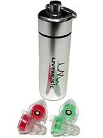LiveMus!c HearGreat Ear Plugs - High Fidelity Earplugs for Musician, Concert, Drummer, Percussion, DJ, Clubbing, Motorcyclist - Reusable, Comfortable 27dB SNR Protection, Improved Larger Tube Case