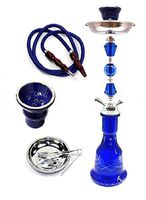 Zebra Smoke Series: 22" 1 Hose Hookah (C8) Complete Set - Pick Your Color (BLUE)