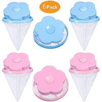 PIVBY Dog Cat Pet Fur Remover Hair Catcher Reusable Washing Machine Floating Lint Mesh Bag Portable Washer Lint Catcher, Hair Filter Net Pouch 6 Pieces (Blue & Pink)