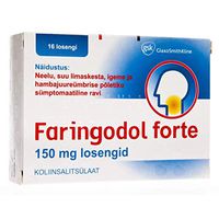 FARINGODOL Forte Losenges 150mg N16 - Pain Relief Reduce Mouth Inflammation Gum Gingivitis Periodontitis Mouth Ulcer