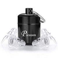 Picozon High Fidelity Earplugs with Acoustic Filter, Noise Reduction Music Earplug with Aluminum Box for Musician, DJ, Drummer, Festival, Nightclub etc - Clear