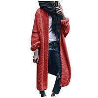 Smoxx Womens Knitted Sweater Sherpa Wool Long Sleeve Side Slit Pullover Tops, Solid Jacket Sweater Cardigan Loose Thick Coat