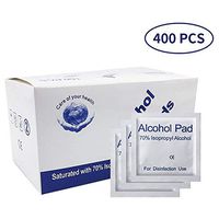 400Pcs Alcohol Prep Pads Wipes, Individually Wrapped Alcohol Wipes Pack for Smartphone & Portable Devices Cleaning, Thick Alcohol Swabs Myopia Lens Wipes, 70% Alcohol Cotton Pads